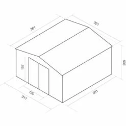 GARDIUN Abri De Jardin En Métal Bedford 11,59 M² Ext. 361x321x205 Cm Acier Galvanisé Vert 9 GARDIUN Abri De Jardin En Métal Bedford 11,59 M² Ext. 361x321x205 Cm Acier Galvanisé Vert -France Abri de jardin Soldes Boutique 10507360 4