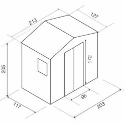 GARDIUN Abri De Jardin En Métal Darwen 2,71 M² Ext. 127x213x205 Cm Acier Galvanisé Gris Anthracite -France Abri de jardin Soldes Boutique 10507361 3