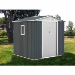 GARDIUN Abri De Jardin En Métal Darlington 4,07 M² Ext. 191x213x205 Cm Acier Galvanisé Gris Anthracite 6 GARDIUN Abri De Jardin En Métal Darlington 4,07 M² Ext. 191x213x205 Cm Acier Galvanisé Gris Anthracite -France Abri de jardin Soldes Boutique 10507364 2