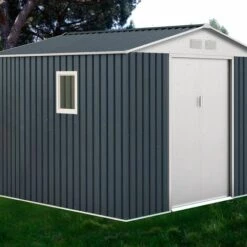 GARDIUN Abri De Jardin En Métal Derby 7,06 M² Ext. 255x277x212 Cm Acier Galvanisé Gris Anthracite -France Abri de jardin Soldes Boutique 10507365 2