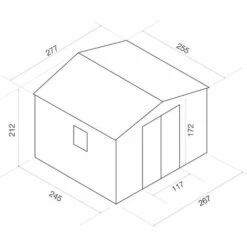GARDIUN Abri De Jardin En Métal Derby 7,06 M² Ext. 255x277x212 Cm Acier Galvanisé Gris Anthracite -France Abri de jardin Soldes Boutique 10507365 3
