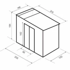 GARDIUN Abri De Jardin En Métal Kingston - 3 M² Ext. 142x213x184 Cm Acier Galvanisé Silver/Blanc -France Abri de jardin Soldes Boutique 10507366 4