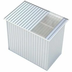 GARDIUN Abri De Jardin En Métal Rutland - 3,93 M² Ext. 142x277x184 Cm Acier Galvanisé Silver/Blanc -France Abri de jardin Soldes Boutique 10507367 3