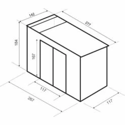GARDIUN Abri De Jardin En Métal Rutland - 3,93 M² Ext. 142x277x184 Cm Acier Galvanisé Silver/Blanc -France Abri de jardin Soldes Boutique 10507367 4
