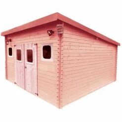 Habrita Abri Madriers En Douglas Massif Toit Mono Pente - 17,14 M2