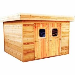 Habrita Abri Madriers En Douglas Massif Toit Plat - 11,49 M2