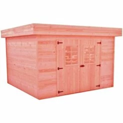 Habrita Abri Madriers En Douglas Massif Toit Plat - 14,81 M2