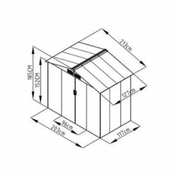 COSTWAY Abri De Jardin En Métal Cabane/Remise De Jardin Stockage Rangement De Vélo Outils 213 X 127 X 185 Cm Gris -France Abri de jardin Soldes Boutique 11768898 5