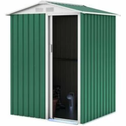 Abri De Jardin Métallique Gardiun Milton 2 M² Porte Coulissante Vert