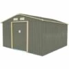 TRIGANO Abri De Jardin Métal Gris/vert 9,05 M² + Kit D'ancrage