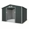 TRIGANO Abri De Jardin Métal Anthracite 6,5 M² + Kit D'ancrage