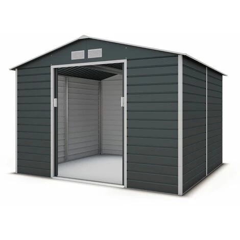 TRIGANO Abri De Jardin Métal Anthracite 6,5 M² + Kit D'ancrage 3 TRIGANO Abri De Jardin Métal Anthracite 6,5 M² + Kit D'ancrage
