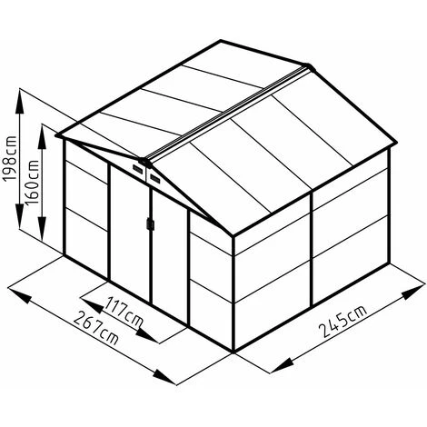 TRIGANO Abri De Jardin Métal Anthracite 6,5 M² + Kit D'ancrage 4 TRIGANO Abri De Jardin Métal Anthracite 6,5 M² + Kit D'ancrage – Image 2