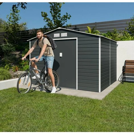 TRIGANO Abri De Jardin Métal Anthracite 6,5 M² + Kit D'ancrage 6 TRIGANO Abri De Jardin Métal Anthracite 6,5 M² + Kit D'ancrage – Image 4