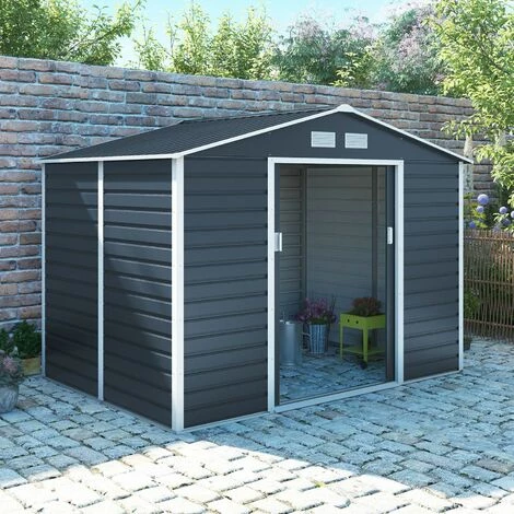TRIGANO Abri De Jardin Métal Anthracite 6,5 M² + Kit D'ancrage 7 TRIGANO Abri De Jardin Métal Anthracite 6,5 M² + Kit D'ancrage – Image 5