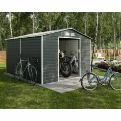TRIGANO Abri De Jardin Métal Anthracite 8,25 M² + Kit D'ancrage -France Abri de jardin Soldes Boutique 12436068 3