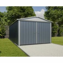 Garage Métal Gris Yardmaster 20,72 M² + Kit D'ancrage 9 Garage Métal Gris Yardmaster 20,72 M² + Kit D'ancrage -France Abri de jardin Soldes Boutique 12574405 3