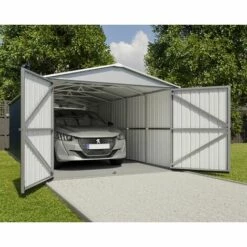 Garage Métal Gris Yardmaster 20,72 M² + Kit D'ancrage 10 Garage Métal Gris Yardmaster 20,72 M² + Kit D'ancrage -France Abri de jardin Soldes Boutique 12574405 4