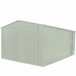 TRIGANO Garage Métal Crème 17,3 M² + Kit D'ancrage