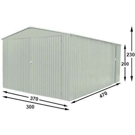 TRIGANO Garage Métal Crème 17,3 M² + Kit D'ancrage 4 TRIGANO Garage Métal Crème 17,3 M² + Kit D'ancrage – Image 2