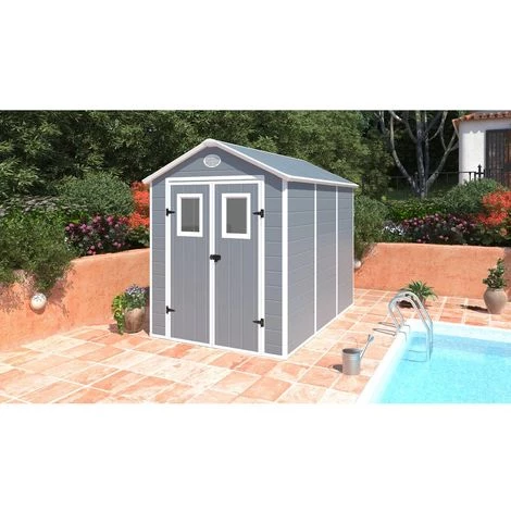 HABITAT ET JARDIN Abri De Jardin Résine "Texas" - 5.23 M² - 278 X 188 X 225 Cm - Gris 4 HABITAT ET JARDIN Abri De Jardin Résine "Texas" - 5.23 M² - 278 X 188 X 225 Cm - Gris – Image 2