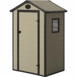 Abri De Jardin En Résine Gardiun Stella 1,34 M² Ext. 102x132x203 Cm Écru/Marron