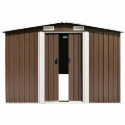 VIDAXL Abri De Jardin 257 X 298 X 178 Cm Métal Marron - Brun - Structures Extérieures - Abris, Garages Et Abris D'auto - Brun - Brun 11 VIDAXL Abri De Jardin 257 X 298 X 178 Cm Métal Marron - Brun - Structures Extérieures - Abris, Garages Et Abris D'auto - Brun - Brun -France Abri de jardin Soldes Boutique 14269346 5
