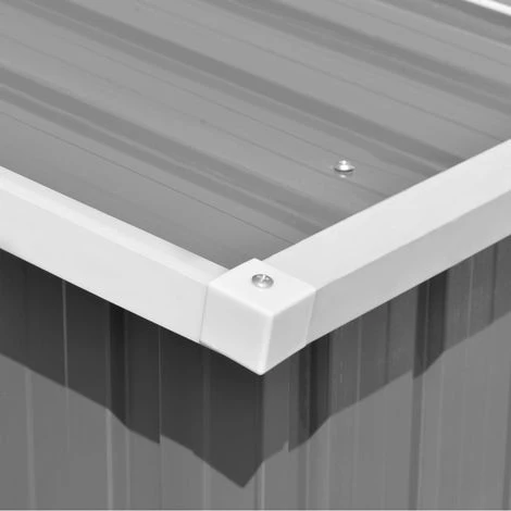 VIDAXL Abri De Jardin 257 X 398 X 178 Cm Métal Gris - Vie En Extérieur - Structures Extérieures - Abris, Garages Et Abris D'auto - Gris - Gris 6 VIDAXL Abri De Jardin 257 X 398 X 178 Cm Métal Gris - Vie En Extérieur - Structures Extérieures - Abris, Garages Et Abris D'auto - Gris - Gris – Image 4