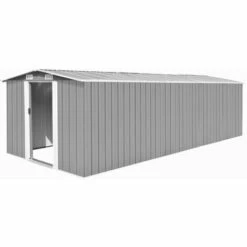 VIDAXL Abri De Jardin 257 X 597 X 178 Cm Métal Gris - Vie En Extérieur - Structures Extérieures - Abris, Garages Et Abris D'auto - Gris - Gris
