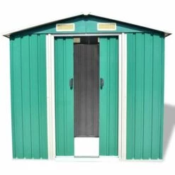 VIDAXL Abri De Stockage Pour Jardin Métal Vert 204 X 132 X 186 Cm - Vert -France Abri de jardin Soldes Boutique 14456477 4