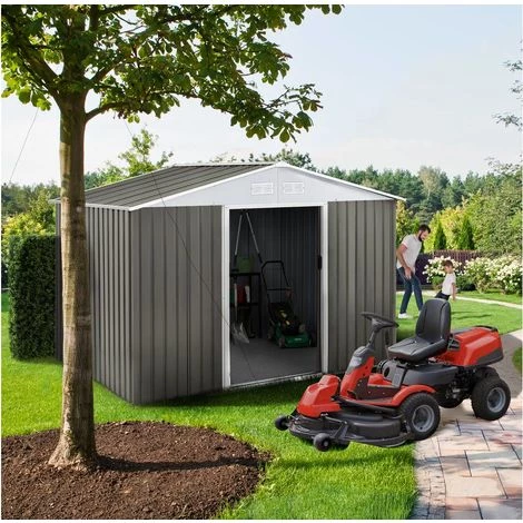 HABITAT ET JARDIN Abri Jardin Métal "Dallas" - 5,29 M² - Gris Et Blanc. 4 HABITAT ET JARDIN Abri Jardin Métal "Dallas" - 5,29 M² - Gris Et Blanc. – Image 2