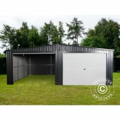 DANCOVER Garage Métallique Double 6,37x5,13x2,41m ProShed®, Anthracite - Anthracite
