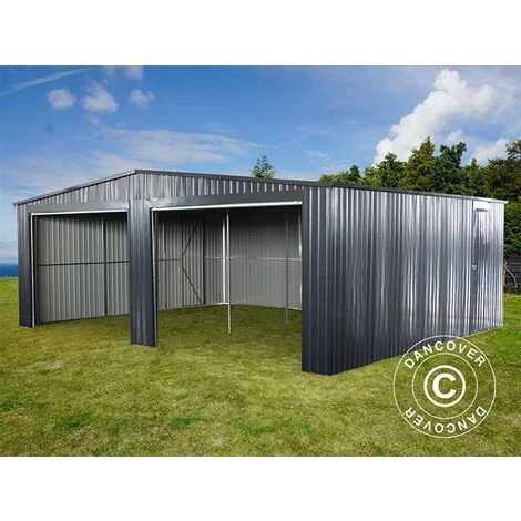 DANCOVER Garage Métallique Double 6,37x5,13x2,41m ProShed®, Anthracite - Anthracite 4 DANCOVER Garage Métallique Double 6,37x5,13x2,41m ProShed®, Anthracite - Anthracite – Image 2