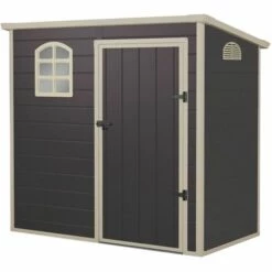 Abri De Jardin En Résine Gardiun Flat Roof - 2,12 M² 111x191x195 Cm Gris Anthracite