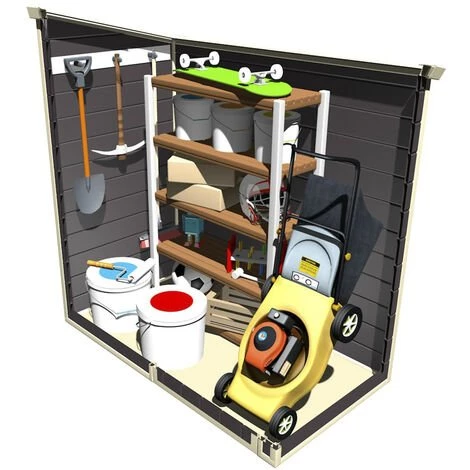 Abri De Jardin En Résine Gardiun Flat Roof - 2,12 M² 111x191x195 Cm Gris Anthracite 5 Abri De Jardin En Résine Gardiun Flat Roof - 2,12 M² 111x191x195 Cm Gris Anthracite – Image 4