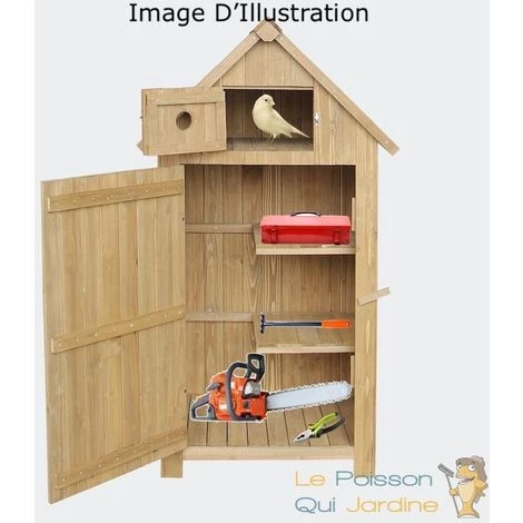 LE POISSON QUI JARDINE.FR Cabane De Jardin Haute, De 137 Cm, En Bois D'Épicéa Traité 4 LE POISSON QUI JARDINE.FR Cabane De Jardin Haute, De 137 Cm, En Bois D'Épicéa Traité – Image 2