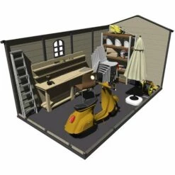 Abri De Jardin En Résine Gardiun Alessia D - 8,82 M² 366x241x238 Cm Avec Plancher Et Fenêtres Beige -France Abri de jardin Soldes Boutique 15884345 4