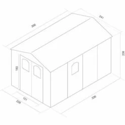 Abri De Jardin En Résine Gardiun Alessia D - 8,82 M² 366x241x238 Cm Avec Plancher Et Fenêtres Beige -France Abri de jardin Soldes Boutique 15884345 5