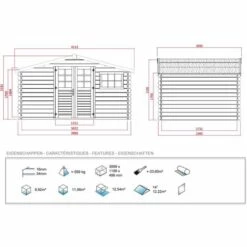 SOLID Abri De Jardin - 12.54 M² - 4.13 X 3.05 X 2.18 M - 34 Mm. 7 SOLID Abri De Jardin - 12.54 M² - 4.13 X 3.05 X 2.18 M - 34 Mm. -France Abri de jardin Soldes Boutique 1623129 3
