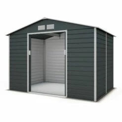 TRIGANO Abri De Jardin Métal Anthracite 4,83 M² + Kit D'ancrage