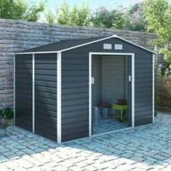 TRIGANO Abri De Jardin Métal Anthracite 4,83 M² + Kit D'ancrage 9 TRIGANO Abri De Jardin Métal Anthracite 4,83 M² + Kit D'ancrage -France Abri de jardin Soldes Boutique 16233791 3
