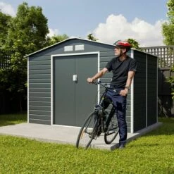 TRIGANO Abri De Jardin Métal Anthracite 4,83 M² + Kit D'ancrage 10 TRIGANO Abri De Jardin Métal Anthracite 4,83 M² + Kit D'ancrage -France Abri de jardin Soldes Boutique 16233791 4