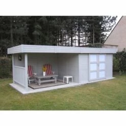 SOLID Abri Jardin Bois "Arhus" - 19.90 M² - 7 X 2.84 X 1.85 M - 28 Mm