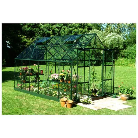 HALLS Serre En Verre Horticole Magnum 128 - 9.90 M² , Couleur Forest Green, Base Sans Base - Forest Green 5 HALLS Serre En Verre Horticole Magnum 128 - 9.90 M² , Couleur Forest Green, Base Sans Base - Forest Green – Image 3