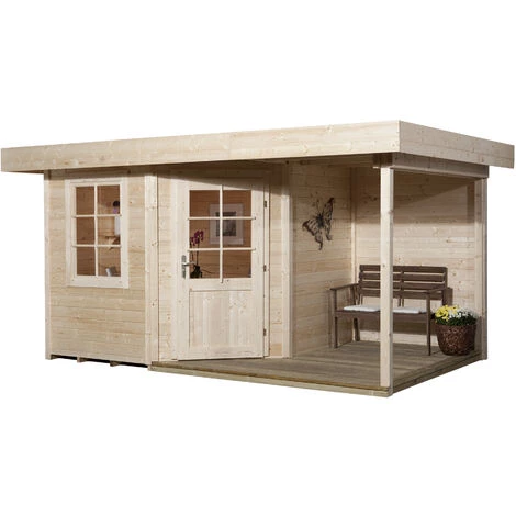 Abri Pentagonal Design/confort WEKA 5,38 Avec Extension 3,65 M². - Naturel 4 Abri Pentagonal Design/confort WEKA 5,38 Avec Extension 3,65 M². - Naturel – Image 2