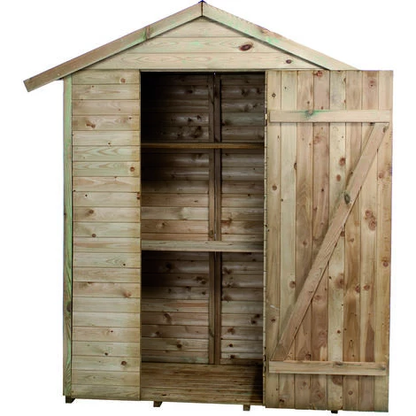 Forest Style Madeira-Rangement- Grande Armoire De Jardin -pin Sylvestre-Remise Pour Outils-2 étagères- Bois Traité Autoclave- Toit En Pente- L193x L 83xH.220 Cm/1,05 M²- Léo 3 Forest Style Madeira-Rangement- Grande Armoire De Jardin -pin Sylvestre-Remise Pour Outils-2 étagères- Bois Traité Autoclave- Toit En Pente- L193x L 83xH.220 Cm/1,05 M²- Léo