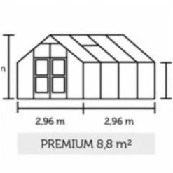 JULIANA Serre En Verre Trempé Premium 8.8 M², Couleur Silver, Base Avec Base - Silver -France Abri de jardin Soldes Boutique 17859435 4