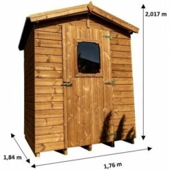 Habrita Abri En Panneaux De Bois Massif Traité 19 Mm - S.u. 2,25 M² - Toit Double Pente -France Abri de jardin Soldes Boutique 17909032 4