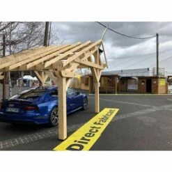 Habrita Carport Double Pente Asymétrique Sans Couverture - 1 Voiture - Surface Extérieure : 19,70 M2 -France Abri de jardin Soldes Boutique 17909036 4