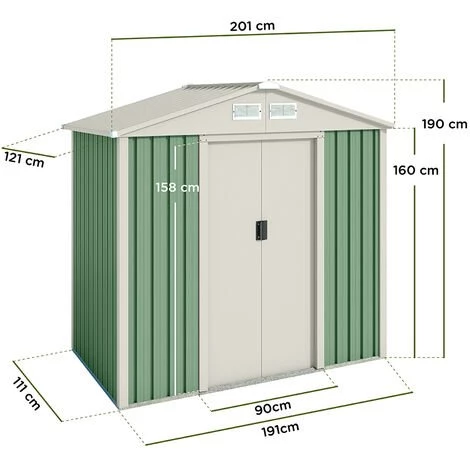 HOGGAR Abri De Jardin En Métal Nybro 2.43m2 - Garantie 10 Ans - 201x121x176cm. Remise Métal 4 HOGGAR Abri De Jardin En Métal Nybro 2.43m2 - Garantie 10 Ans - 201x121x176cm. Remise Métal – Image 2